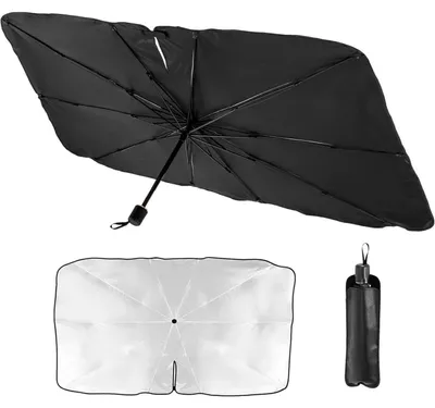 Productafbeelding van Opvouwbare zonnescherm voor auto, voorruit, 135x73cm, met UV-bescherming en hitteschild