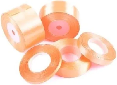 Image de Ruban satiné pour emballer des cadeaux Ruban décoratif orange 12 mm 32 m