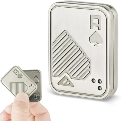 Imagen del producto de Juguete deslizante metálico antiestrés con imán, ideal para adultos. También conocido como "spinner" metálico