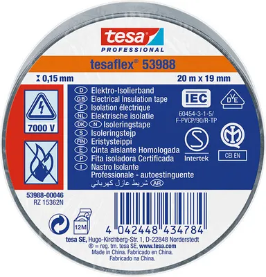 Image de Ruban Isolant Tesa Gris Isolation électrique Homologuée - Tesa
