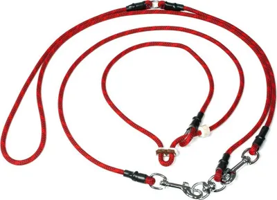 Produktbild von Mystique Hunting Profi Umhängeleine 6mm mit Zugbegrenzung M 295cm rot/schwarz