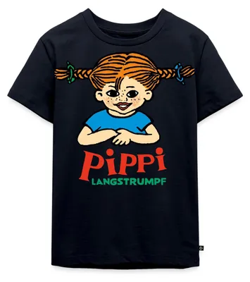 Produktbild von Spreadshirt Pippi Langstrumpf Logo Kinder Premium T-Shirt, 122/128 (6 Jahre), Navy