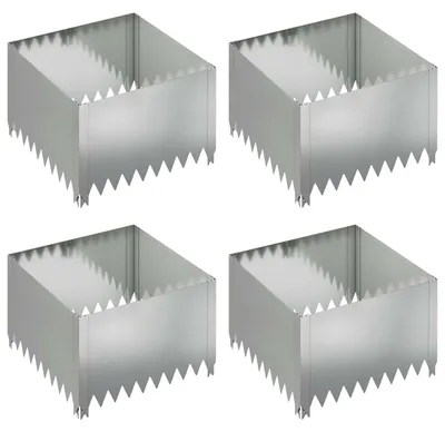 Obrázek produktu pro vidaXL Trávníková obruba, 4 ks, 60 x 60 x 35 cm, ocel, stříbrná
