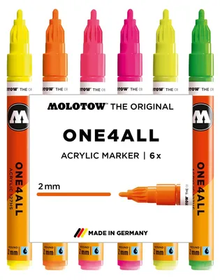 Immagine prodotto di MOLOTOW MO200821 MOLOTOW One4All Acrylstifte farbsortiert 2,0 mm, 6 St.