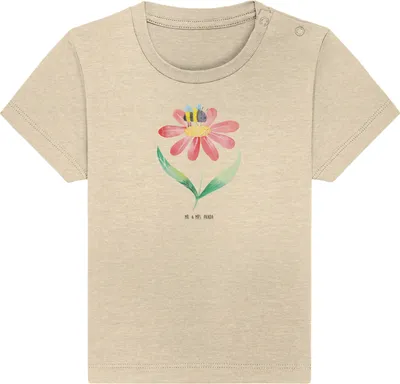 Produktbild von Mr. & Mrs. Panda Organic Baby Shirt Hummel Blume 6. - 12. Monat - Natural Raw - Geschenk,  T-Shirt, Biene, Natur, Lustige Sprüche, Wespe, Hummeln, Baumwollshirt