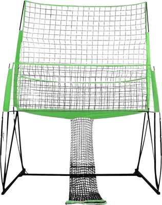 Produktbild von Volleyball Trainingsnetz - Verstellbares Übungsnetz - 2,44 x 3,35 m - Höhen 2,40/2,29/2,13/1,98 m - Für Volleyball/Tennis/Badminton - Nylon & Eisen - Grün