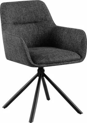 Image de Bain de soleil pivotant de salle à manger en tissu - Design confortable - Fonction pivotante à 180° | Couleur : gris foncé