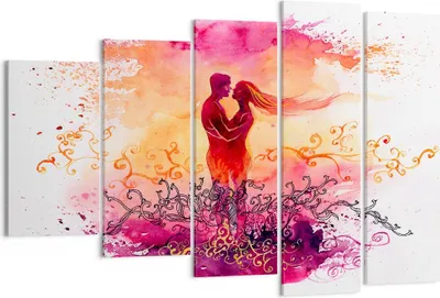 Produktbild von Bild auf Leinwand - Leinwandbild - Liebe Paar Flitterwochen - 150x100cm - Wand Bild - Wanddeko - Leinwanddruck - Bilder - Kunstdruck - Wanddekoration - Leinwand bilder - Wandkunst - EG150x100-3006