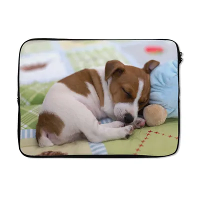 Produktbild von MuchoWow® Laptop Hülle 13 Zoll Welpe - Schlaf - Decke Laptoptasche - Laptophülle - Sleeve - Rundumschutz