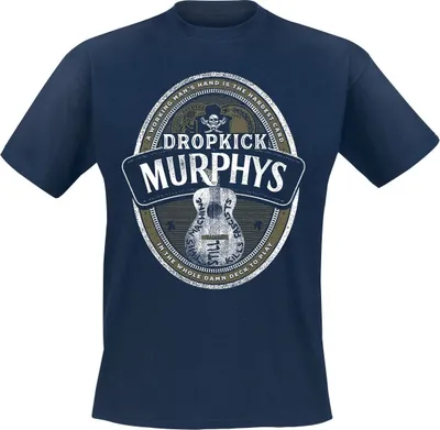 Productafbeelding van Dropkick Murphys T-shirt voor heren, met een bierlabel-print, marineblauw, maat XXL