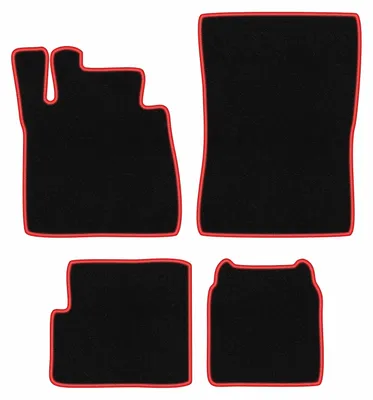 Image de Tapis de sol en moquette noir/rouge pour Mercedes G W463 Long 2008-2018 5 pièces