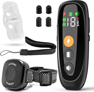 Produktbild von Hundetrainingshalsband, universell, 2 Kanäle, Fernbedienung, USB-C-Empfänger, 800 m.