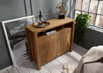 Produktbild von MASSIVMOEBEL24 Sideboard Sheesham 120x45x100 braun geölt BUENO #1005