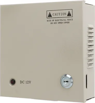 Produktbild von CCTV-Stromverteilerkasten, 12 V, 4 Kanäle, 5 A Sicherung, 110 V/220 V, mit Metallgehäuse und Netzsteckerverriegelung