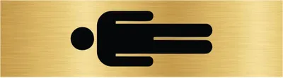 Produktbild von CombiCraft Aluminium Türschild Gold Herren Piktogramm 165x45mm mit 3M-Tape
