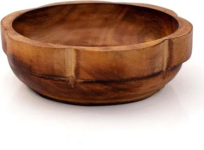 Image de Plateau à collation en bois de manguier fait main - 6 x 2 cm - Pour les fruits secs - Décoration de salon