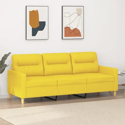 Produktbild von Cloris Designermöbel 3-Sitzer-Sofa Hellgelb 180 cm Stoff 2024 Neu