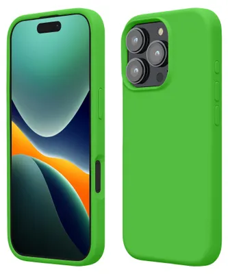 Produktbild von kwmobile Handyhülle für iPhone 16 Pro Hülle, für iPhone 16 Pro Case - Hülle Silikon - kabelloses Laden - Limettengrün