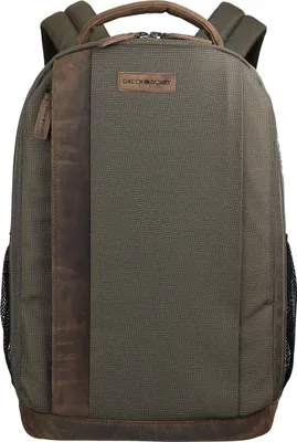 Produktbild von Greenburry Kamerarucksack Fotorucksack DSLR Vintage Tec Nylon Leder Mix braun oliv 1579-30