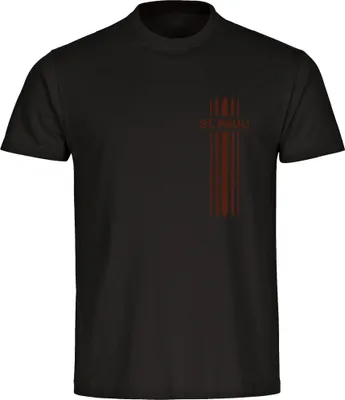Produktbild von multifanshop Kinder T-Shirt - St. Pauli - Streifen, schwarz, Größe 128