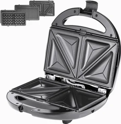 Productafbeelding van MONZANA® Contactgrill 3-in-1 XL, antiaanbaklaag, veiligheidsslot, sandwichmaker, wafelijzer, panini-toaster, elektrische grill, tafelgrill, 800W