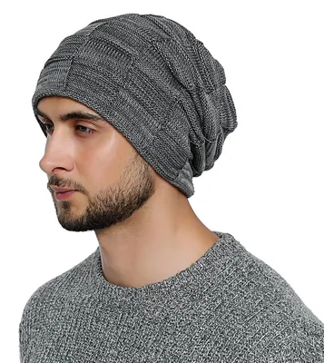 Zdjęcie produktu dla Czapka zimowa dla mężczyzn DonDon z polarem typu teddy – szaro-biała