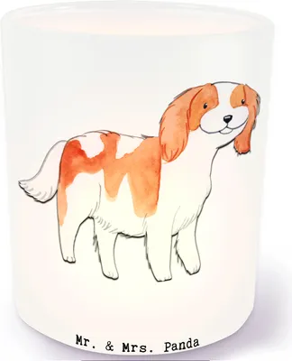 Produktbild von Mr. & Mrs. Panda Teelichthalter Cavalier King Charles Spaniel Moment - Transparent - Geschenk, Kerzenhalter Glas, Windlicht, aus
