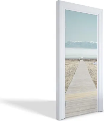 Produktbild von Türdeko Aufkleber Selbstklebende Wandsticker Personalisiert - Holzweg - 85 x 205 cm