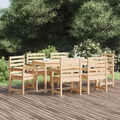 Produktbild von Cloris Designermöbel 7-tlg. Garten-Essgruppe Massivholz Kiefer 2024 Neu