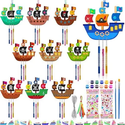 Produktbild von Famanu Bastelset Holzsegelboote - 9-teilig