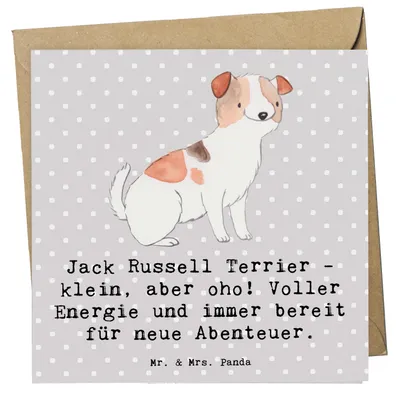 Produktbild von Mr. & Mrs. Panda Grußkarte Jack Russell Terrier - Grau Pastell - Geschenk, Glückwunschkarte, Hundeliebhaber, faltkarte, Hunderasse, Jagdhund, Hunderassen, anlasskarte