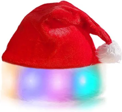 Image de Bonnet de Noël rouge et vert avec lumières LED pour adultes