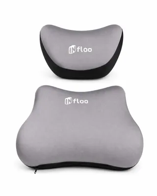 Produktbild von Auto Nackenkissen Memory Foam Kopfstützenkissen Nackenstütze Grau-schwarz