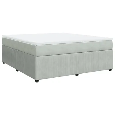 Produktbild von Boxspringbett mit Matratze Hellgrau 180x200 cm Samt