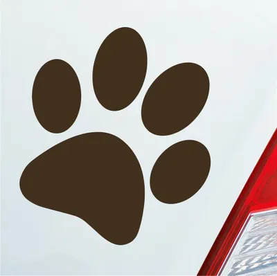 Produktbild von Auto Aufkleber Hundepfote Pfote Hund Fote Tatze 10x11 cm Braun Sticker Heckscheibenaufkleber