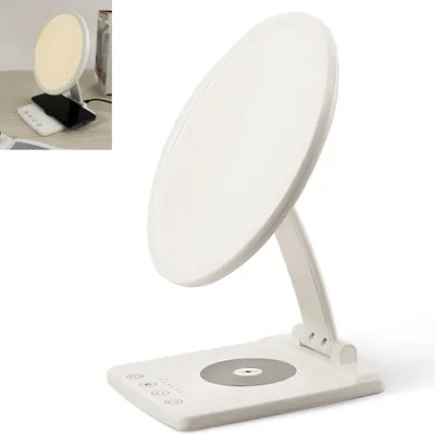 Produktbild von LED Lichttherapie Lampe mit Wireless Charging, SAD Tageslichtlampe mit Timer, stufenlos dimmbar, Stimmungslicht für Büro & Zuhause