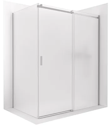 Produktbild von Duschkabine Santoro – rechts – 6 mm – Chrom, Milchglas – 110x100 cm – Schiebetür