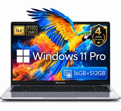 Productafbeelding van Blackview AceBook 5 laptop, 15,6 inch FHD IPS-scherm, Intel N6000 processor, 16GB RAM, 512GB SSD, 2TB TF-kaartslot, Windows 11 Pro, 38Wh batterij, 1,6 kg