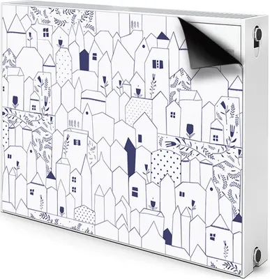 Produktbild von Magnet Heizkörperabdeckung Heizkörperverkleidung Verkleidung Abdeckung 80x60 cm  - Skizzierte Stadt