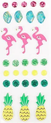 Produktbild von 30 3D-Aufkleber - Flamingos und Ananas