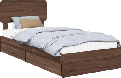 Obrázok produktu pre vidaXL Úložná posteľ hnedý dubový vzhľad 75 x 190 cm materiál na báze dreva