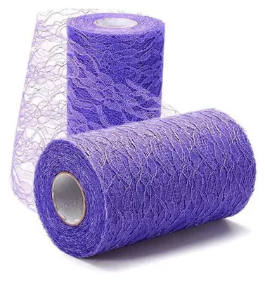 Obrázek produktu pro Bavlněná a lněná běhounka na stůl, fialová, 30 cm x 9 m, vintage styl