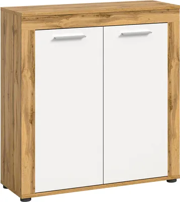 Image de Aosta buffet 2 portes blanc, chêneReproduction.