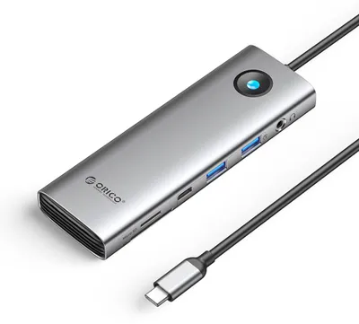 Immagine prodotto di Orico PW11, stazione dock USB-C 9-in-1 (2x USB-A 3.0, 1x USB-C 3.0, 1x USB-C PD 100W)