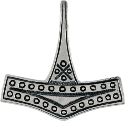 Produktbild von Thors Hammer Schmuck Anhänger 925er Silber - Thorhammer - 34x35mm