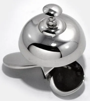 Produktbild von Casa Padrino Designer Tischglocke Propeller Silber / Schwarz Ø 12 x H. 10 cm - Tischklingel - Service Glocke - Hotel & Gastronomie Accessoires