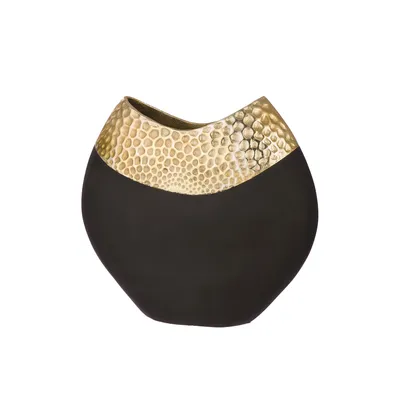 Immagine prodotto di Gilde Vase, "Imperium", Aluminium, goldfarben, schwarz, VE 1, L. 7 cm, B. 30 cm, H. 29 cm  53762