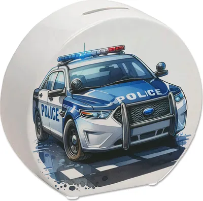 Produktbild von Polizeiauto mit Blaulicht Spardose