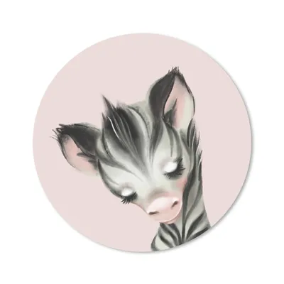 Produktbild von MuchoWow® Mauspad Mousepad Zebra - Kinder - Rosa 20x20 cm - Mousepads - Maus Mat - Pad - Mausunterlage - Schreibtischmatte