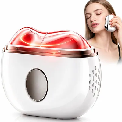 Produktbild von Elektrisches Gesichtsmassagegerät mit Gua Sha Funktion, EMS Mikrostrom und 7 Farben LED Lichttherapie, Wärme- und Kältemassage Beauty Tool